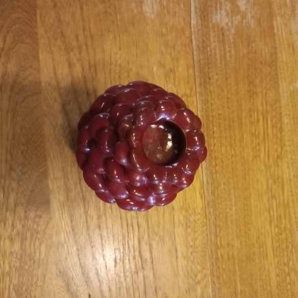 Dept. 56 Red Ceramic Pine Cone Candle Holders Rustic Cabin Log Home Decor. - Picture 4 of 6